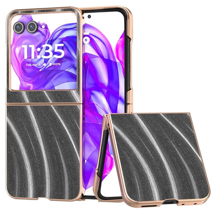 For Motorola Razr 50 5G Case Electroplating Phone Cover Milky Way Pattern PU+TPU Protective Case - Grey