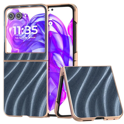 For Motorola Razr 50 5G Case Electroplating Phone Cover Milky Way Pattern PU+TPU Protective Case - Blue