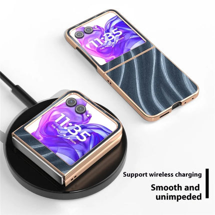 For Motorola Razr 50 5G Case Electroplating Phone Cover Milky Way Pattern PU+TPU Protective Case