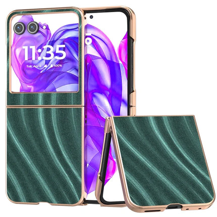 For Motorola Razr 50 5G Case Electroplating Phone Cover Milky Way Pattern PU+TPU Protective Case - Green