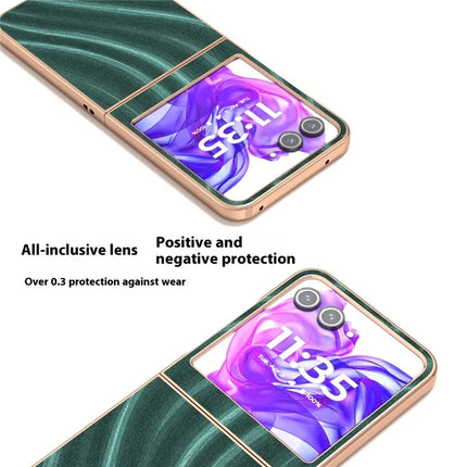 For Motorola Razr 50 5G Case Electroplating Phone Cover Milky Way Pattern PU+TPU Protective Case
