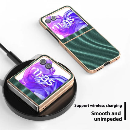For Motorola Razr 50 5G Case Electroplating Phone Cover Milky Way Pattern PU+TPU Protective Case