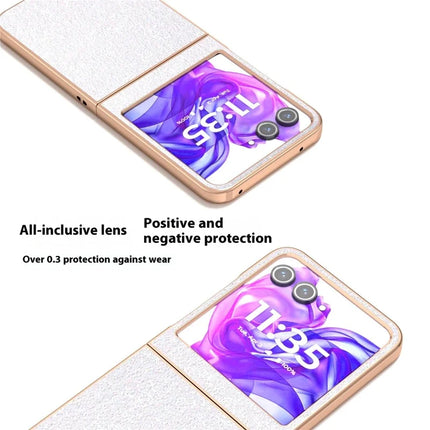For Motorola Razr 50 5G Case Electroplating Phone Cover Colored Glitter Design PU+TPU Protective Case