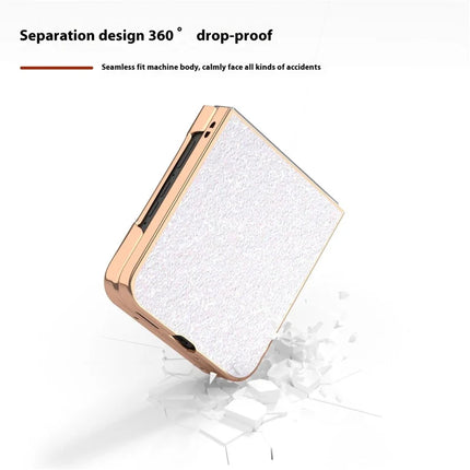 For Motorola Razr 50 5G Case Electroplating Phone Cover Colored Glitter Design PU+TPU Protective Case