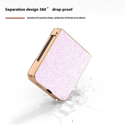 For Motorola Razr 50 5G Case Electroplating Phone Cover Colored Glitter Design PU+TPU Protective Case
