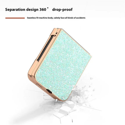 For Motorola Razr 50 5G Case Electroplating Phone Cover Colored Glitter Design PU+TPU Protective Case