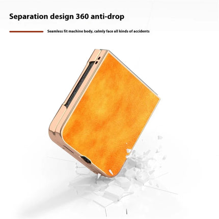 For Motorola Razr 50 5G Case Electroplating Phone Cover PU Leather+TPU Litchi Texture Case