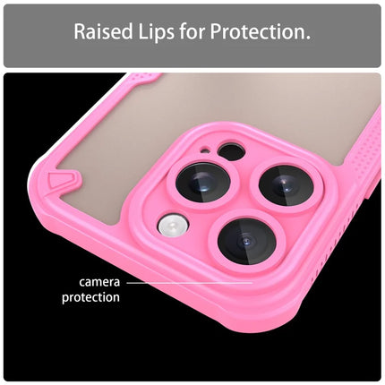 Armor Series For iPhone 16 Pro Max Case PC+TPU Semi-Transparent Frosted Finish Protective Phone Cover