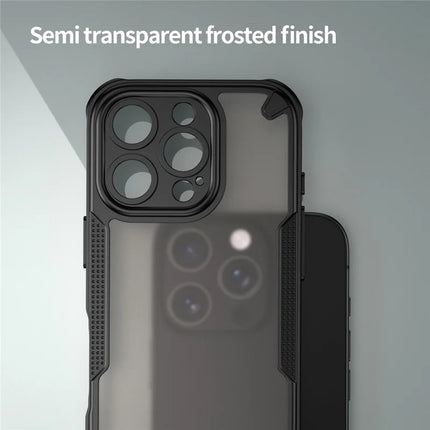 Armor Series For iPhone 16 Pro Max Case PC+TPU Semi-Transparent Frosted Finish Protective Phone Cover