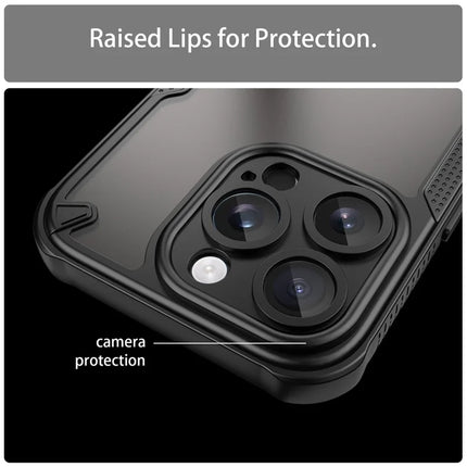 Armor Series For iPhone 16 Pro Max Case PC+TPU Semi-Transparent Frosted Finish Protective Phone Cover