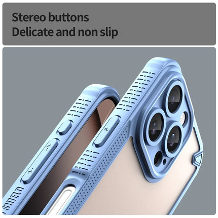 Armor Series For iPhone 16 Pro Max Case PC+TPU Semi-Transparent Frosted Finish Protective Phone Cover