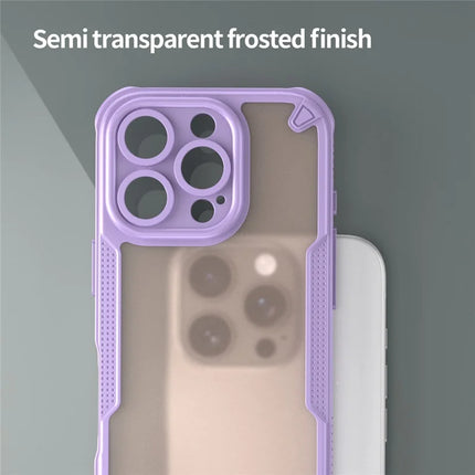 Armor Series For iPhone 16 Pro Max Case PC+TPU Semi-Transparent Frosted Finish Protective Phone Cover