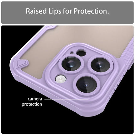 Armor Series For iPhone 16 Pro Max Case PC+TPU Semi-Transparent Frosted Finish Protective Phone Cover