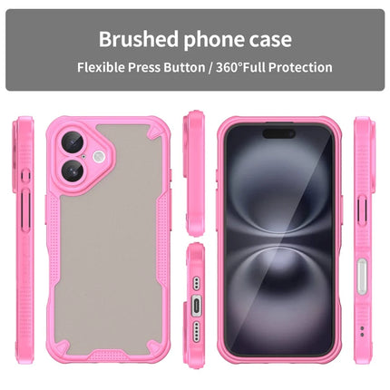 Armor Series For iPhone 16 Case PC+TPU Semi-Transparent Frosted Finish Protective Phone Cover