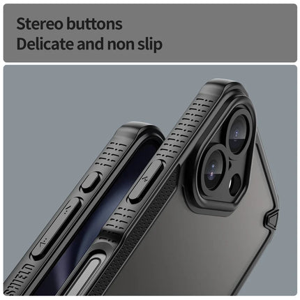 Armor Series For iPhone 16 Case PC+TPU Semi-Transparent Frosted Finish Protective Phone Cover