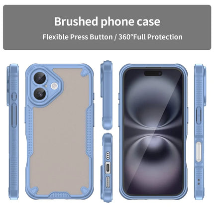 Armor Series For iPhone 16 Case PC+TPU Semi-Transparent Frosted Finish Protective Phone Cover