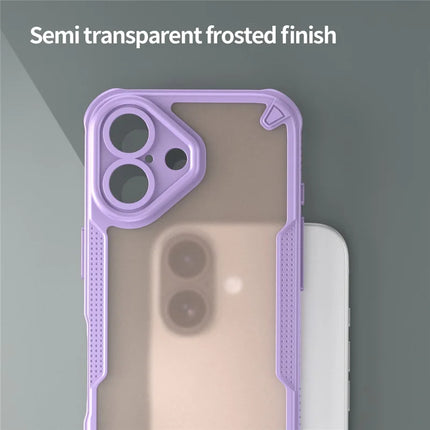 Armor Series For iPhone 16 Plus Case PC+TPU Semi-Transparent Frosted Finish Protective Phone Cover