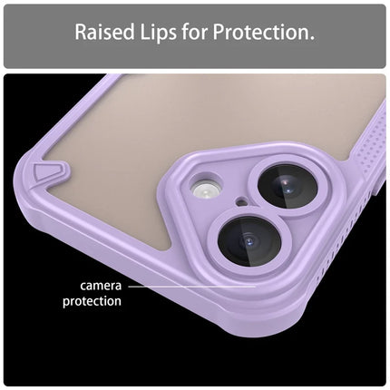 Armor Series For iPhone 16 Plus Case PC+TPU Semi-Transparent Frosted Finish Protective Phone Cover
