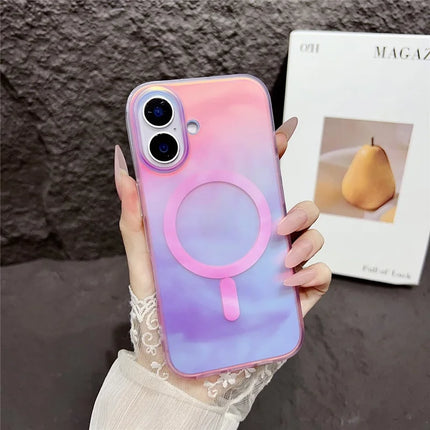 For iPhone 16 Plus Case Compatible with MagSafe Ink Painting IMD PC+TPU Phone Cover