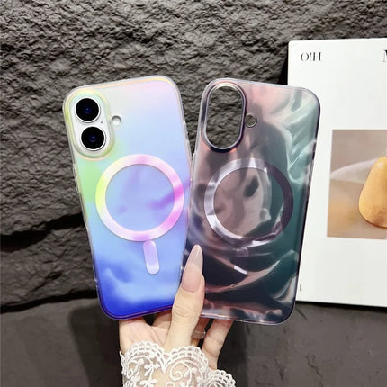 For iPhone 16 Plus Case Compatible with MagSafe Ink Painting IMD PC+TPU Phone Cover