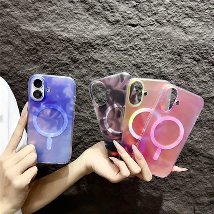 For iPhone 16 Plus Case Compatible with MagSafe Ink Painting IMD PC+TPU Phone Cover