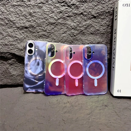 For iPhone 16 Plus Case Compatible with MagSafe Ink Painting IMD PC+TPU Phone Cover