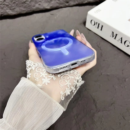 For iPhone 16 Plus Case Compatible with MagSafe Ink Painting IMD PC+TPU Phone Cover