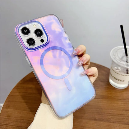 For iPhone 16 Pro Max Case Compatible with MagSafe Ink Painting IMD PC+TPU Phone Cover