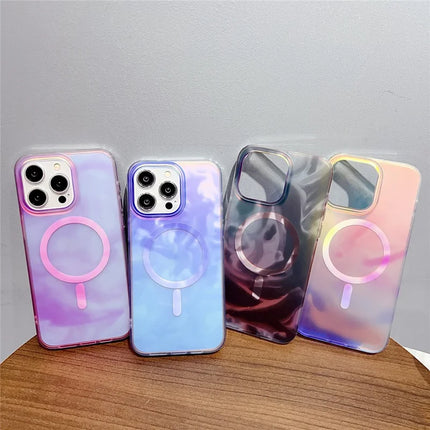 For iPhone 16 Pro Max Case Compatible with MagSafe Ink Painting IMD PC+TPU Phone Cover