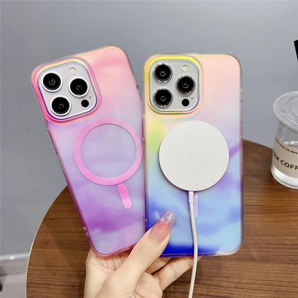 For iPhone 16 Pro Max Case Compatible with MagSafe Ink Painting IMD PC+TPU Phone Cover