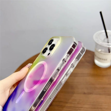 For iPhone 16 Pro Max Case Compatible with MagSafe Ink Painting IMD PC+TPU Phone Cover