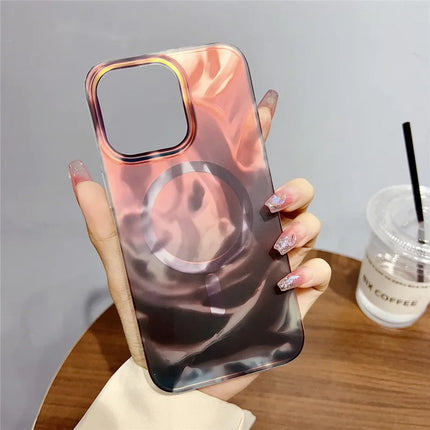 For iPhone 16 Pro Max Case Compatible with MagSafe Ink Painting IMD PC+TPU Phone Cover