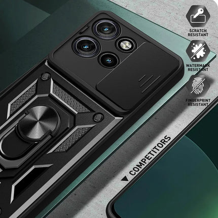 For Motorola Edge 50 Neo 5G / Moto S50 5G / Thinkphone 25 5G Case with Slide Camera Lid PC+TPU Kickstand Phone Cover