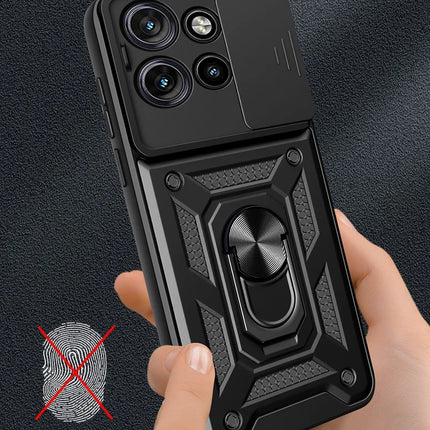 For Motorola Edge 50 Neo 5G / Moto S50 5G / Thinkphone 25 5G Case with Slide Camera Lid PC+TPU Kickstand Phone Cover