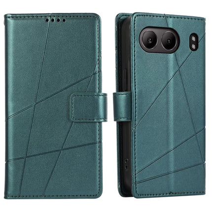 DF-06 For OnePlus Nord 4 Phone Case Line Imprint Leather Wallet Cover - Green