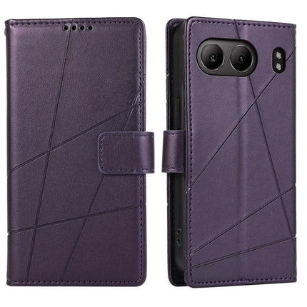 DF-06 For OnePlus Nord 4 Phone Case Line Imprint Leather Wallet Cover - Purple