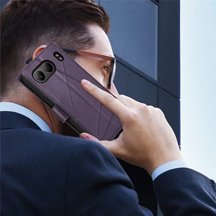 DF-06 For OnePlus Nord 4 Phone Case Line Imprint Leather Wallet Cover