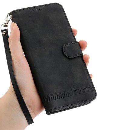 DIERFENG DF-03 For OnePlus Nord 4 Leather Case Lines Imprint Wallet Phone Cover