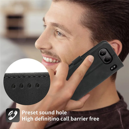 DIERFENG DF-03 For OnePlus Nord 4 Leather Case Lines Imprint Wallet Phone Cover