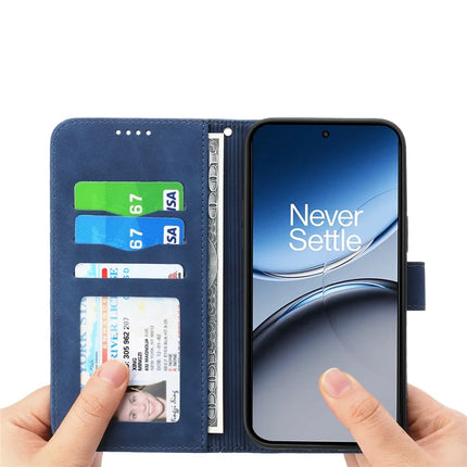 DIERFENG DF-03 For OnePlus Nord 4 Leather Case Lines Imprint Wallet Phone Cover