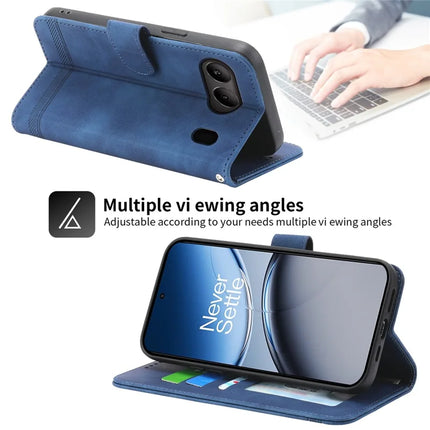 DIERFENG DF-03 For OnePlus Nord 4 Leather Case Lines Imprint Wallet Phone Cover