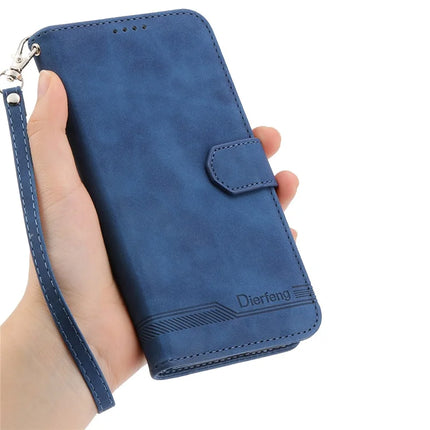 DIERFENG DF-03 For OnePlus Nord 4 Leather Case Lines Imprint Wallet Phone Cover