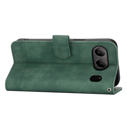 DIERFENG DF-03 For OnePlus Nord 4 Leather Case Lines Imprint Wallet Phone Cover