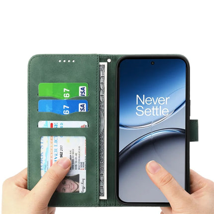 DIERFENG DF-03 For OnePlus Nord 4 Leather Case Lines Imprint Wallet Phone Cover