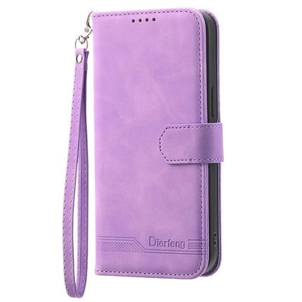 DIERFENG DF-03 For OnePlus Nord 4 Leather Case Lines Imprint Wallet Phone Cover