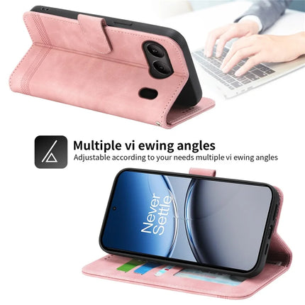 DIERFENG DF-03 For OnePlus Nord 4 Leather Case Lines Imprint Wallet Phone Cover
