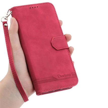 DIERFENG DF-03 For OnePlus Nord 4 Leather Case Lines Imprint Wallet Phone Cover