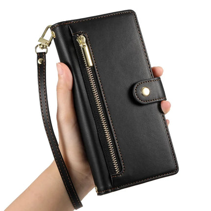 DF-011 For OnePlus Nord 4 Case Zipper Pocket Wallet Leather Phone Cover with Straps