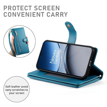 DF-011 For OnePlus Nord 4 Case Zipper Pocket Wallet Leather Phone Cover with Straps