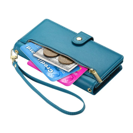 DF-011 For OnePlus Nord 4 Case Zipper Pocket Wallet Leather Phone Cover with Straps